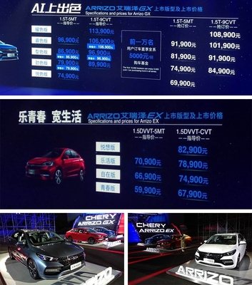 新能源奇瑞汽车价格表,新能源奇瑞电动汽车