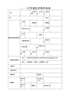 二手车报价表,二手车报价表模板图片