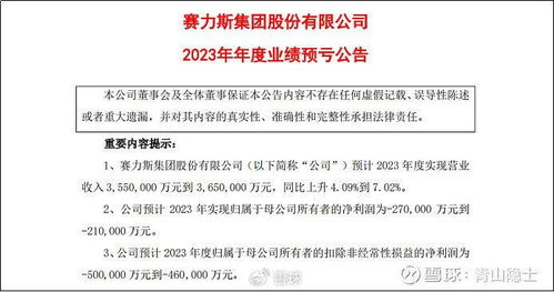 赛力斯前三季度净利润稳健增长，实现净利35亿元至41亿元
