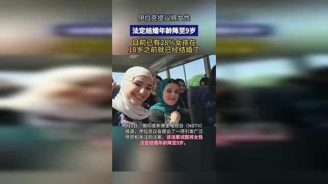 伊拉克拟将女性法定结婚年龄降至9岁，社会争议与国际关注