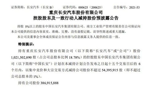 长安汽车，控股股东拟发生变更